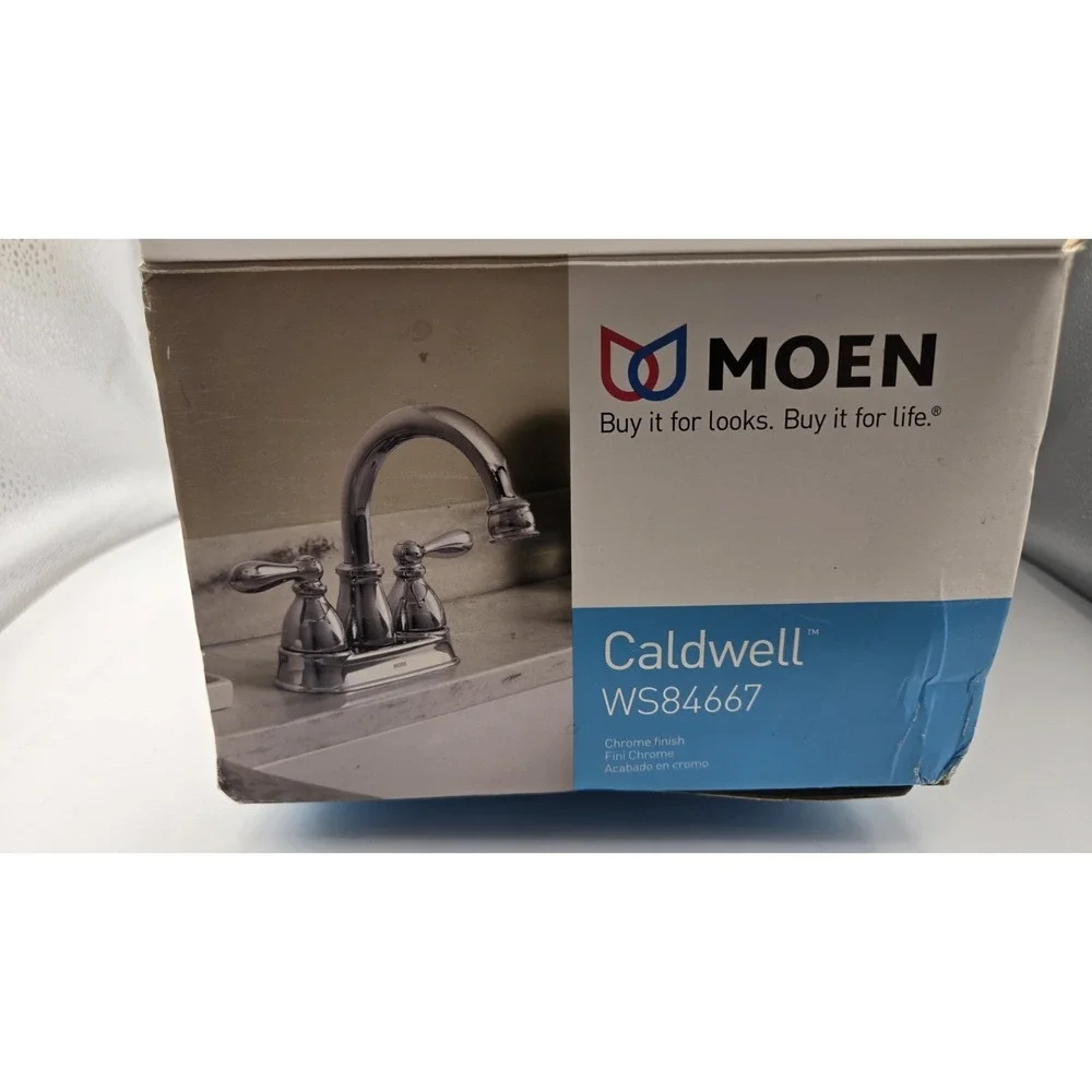 Moen Caldwell WS84667 Chrome 2 Handle Bathroom Faucet Open Box Complete?